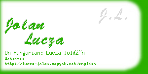 jolan lucza business card